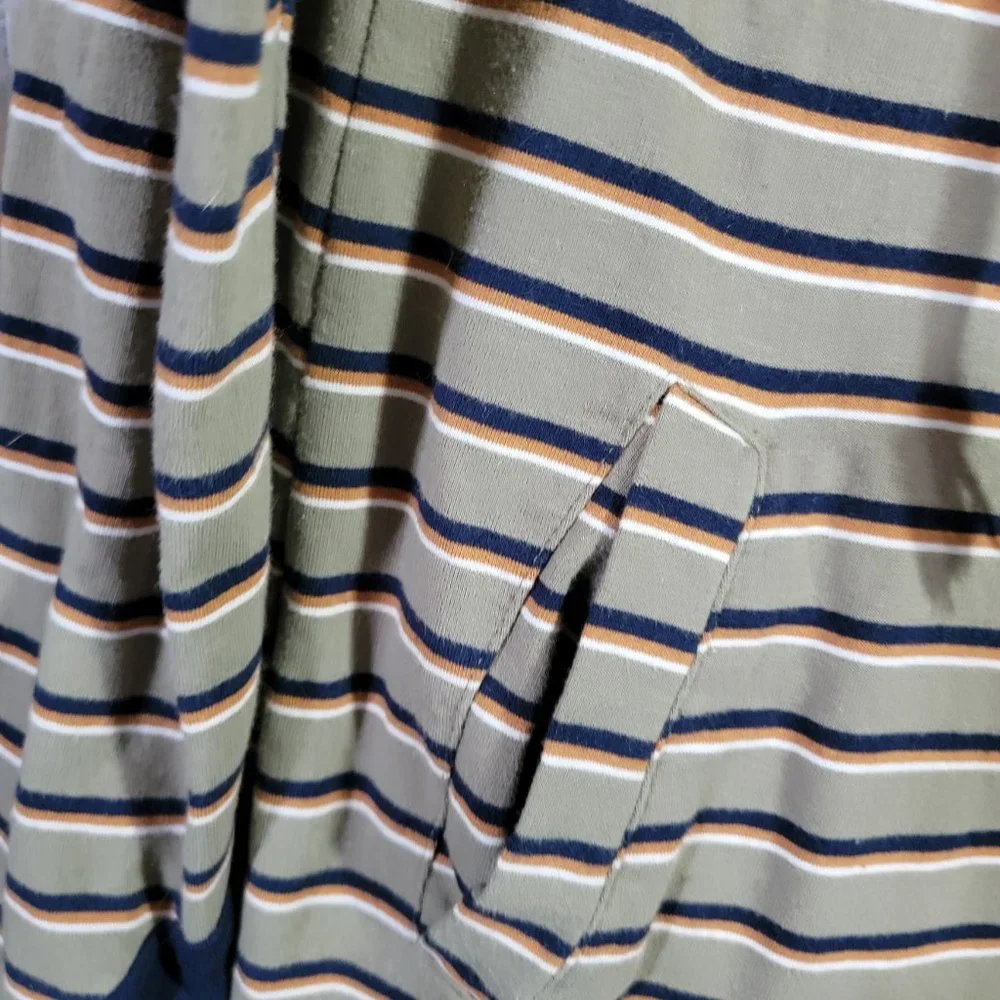 Sweet Claire Long Side Zip Side Pocket Striped Hoodie Size Medium - Picture 6 of 9